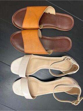 Neutral Beige Ankle-Strap Sandals - Women